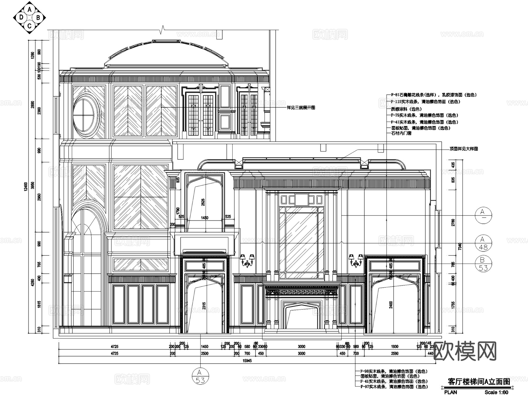 永川兰乔圣菲26栋会所室内工装CAD施工图cad施工图