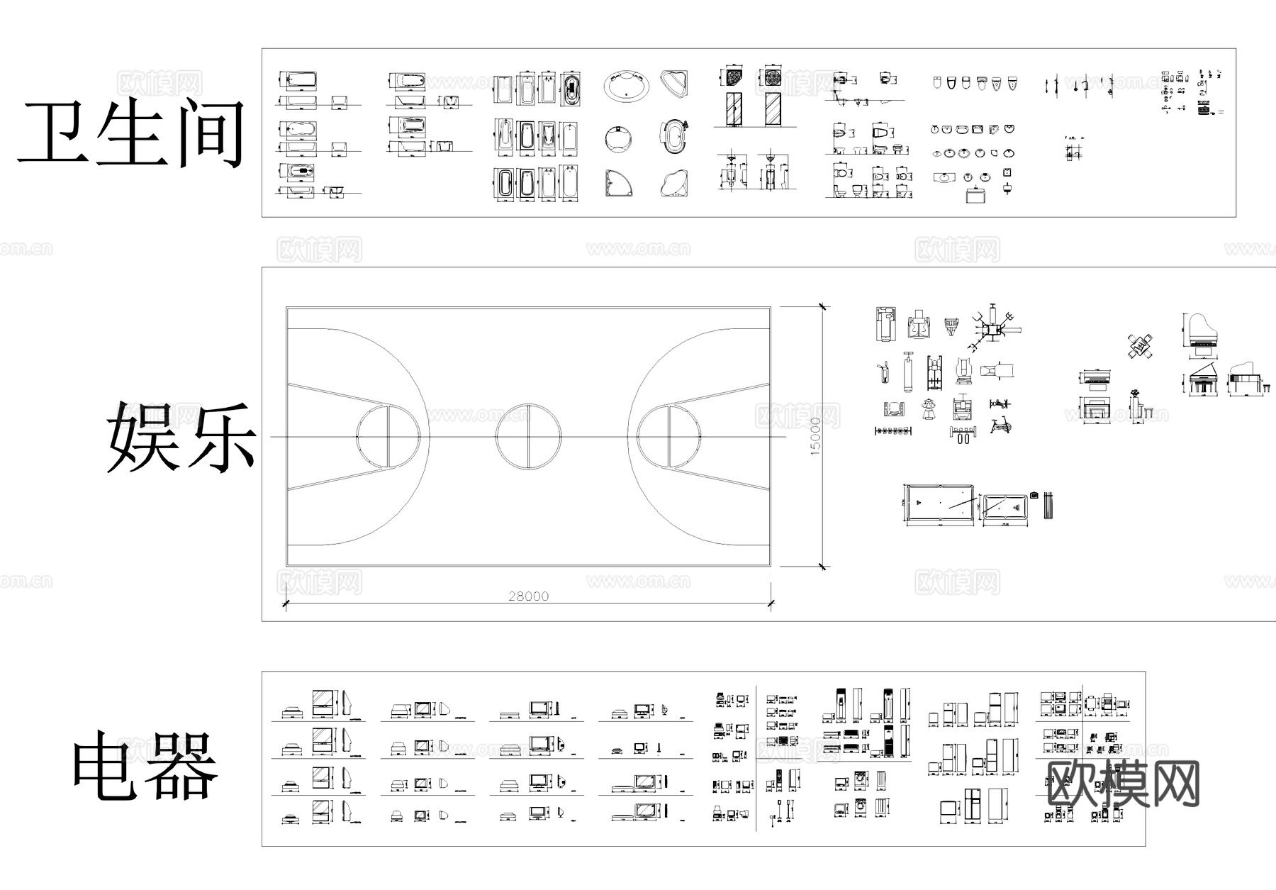 室内工装综合CAD图库cad施工图