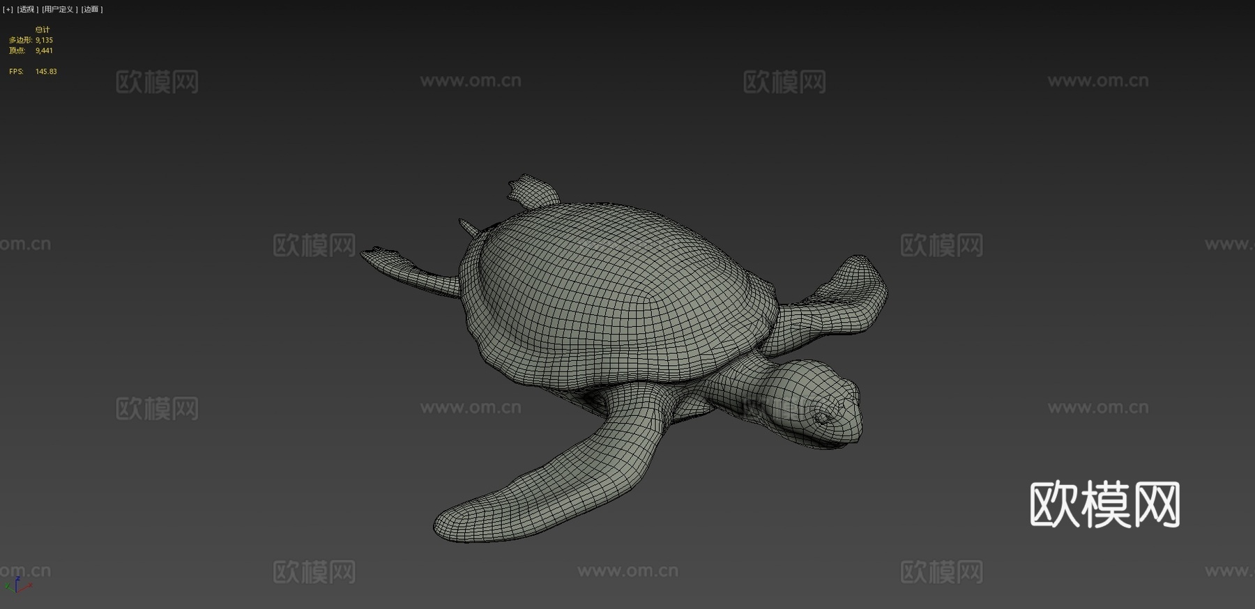 海龟3d模型下载（渲染图4）