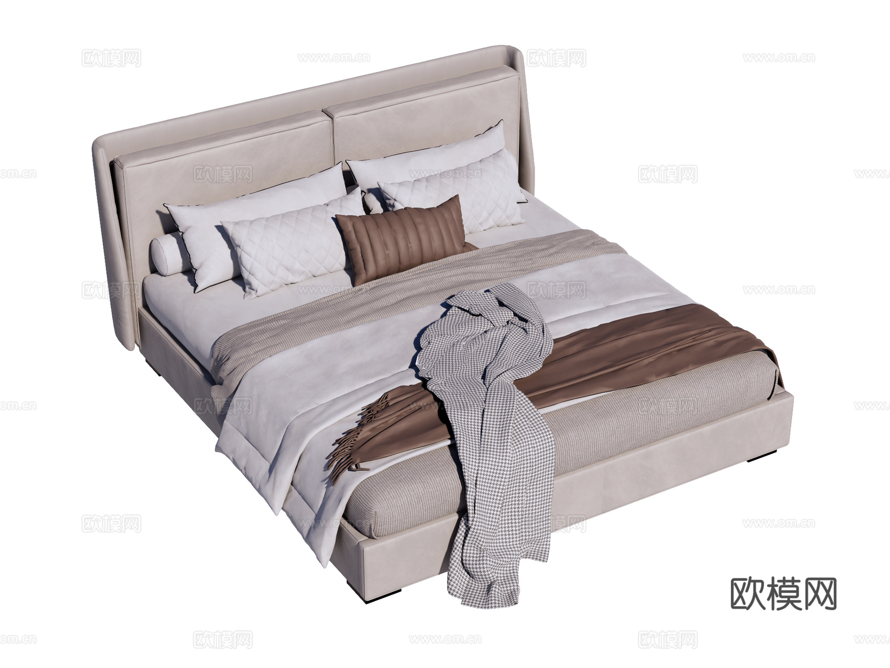 床 双人床 现代床su模型