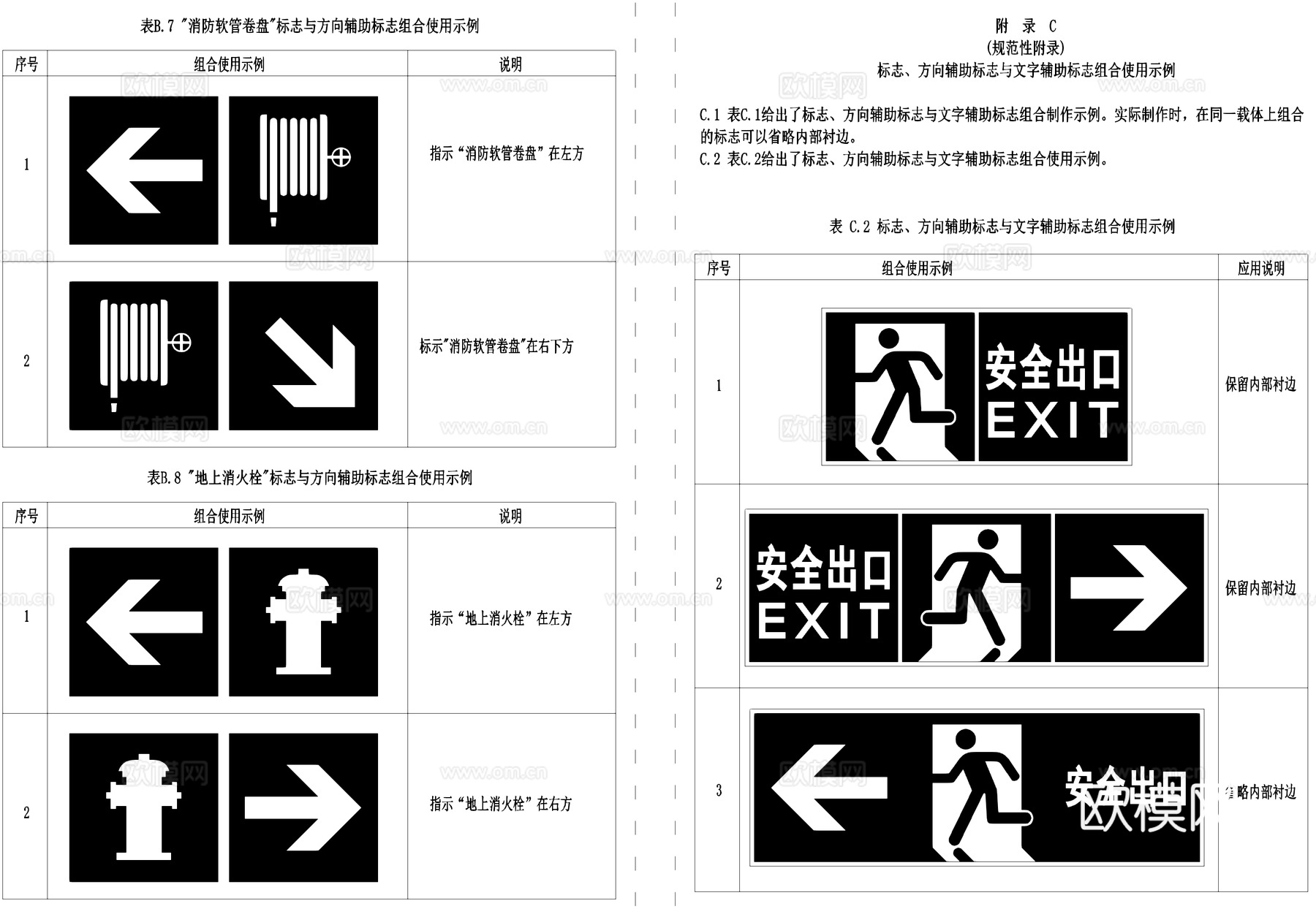 消防安全标志图例图标图库cad施工图下载（渲染图6）