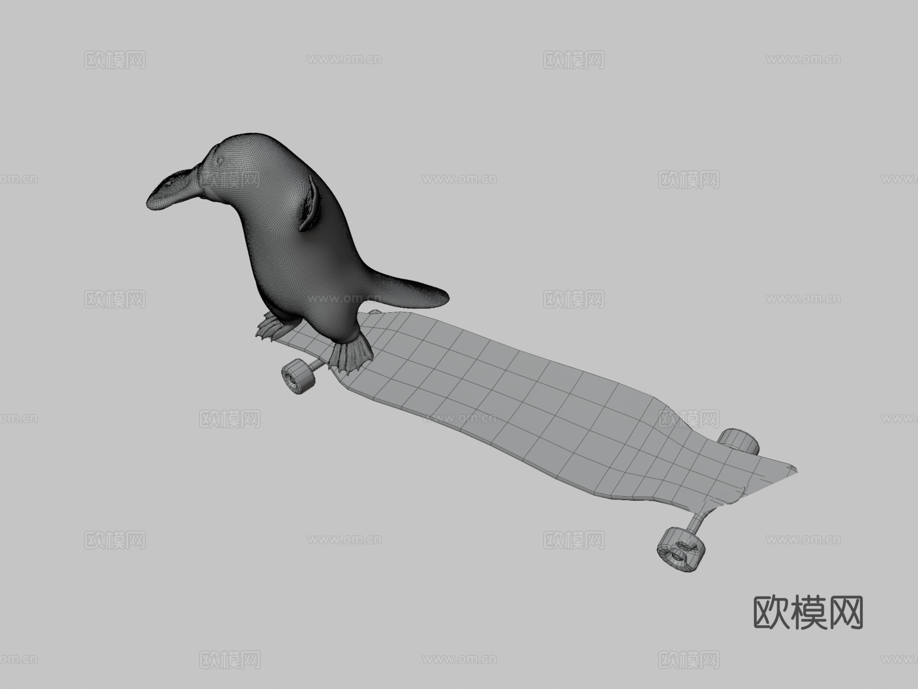 长板鸭嘴兽3d模型下载（渲染图3）