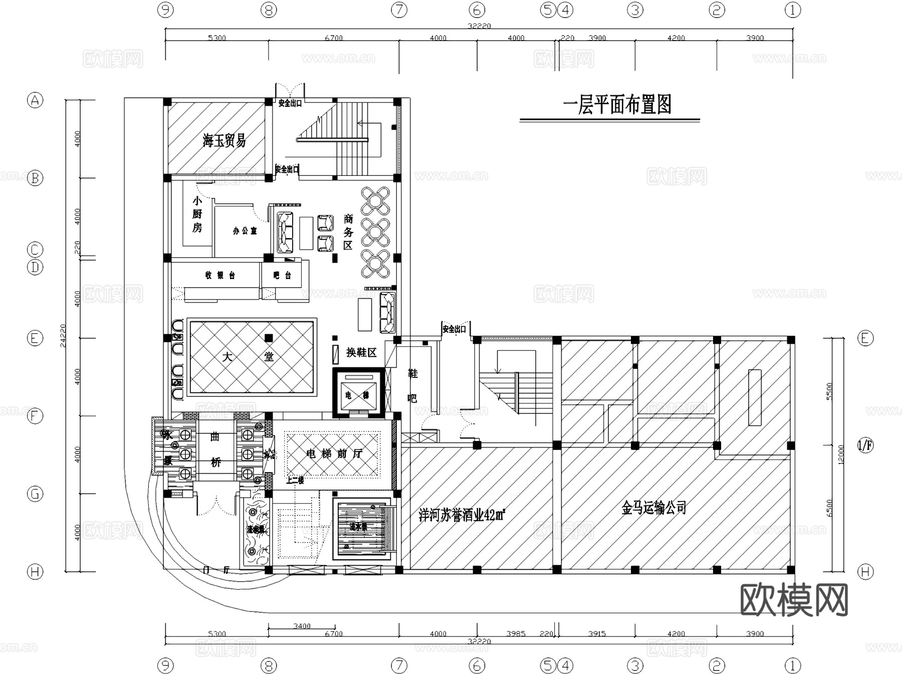 湛江足浴店室内工装CAD施工图cad施工图