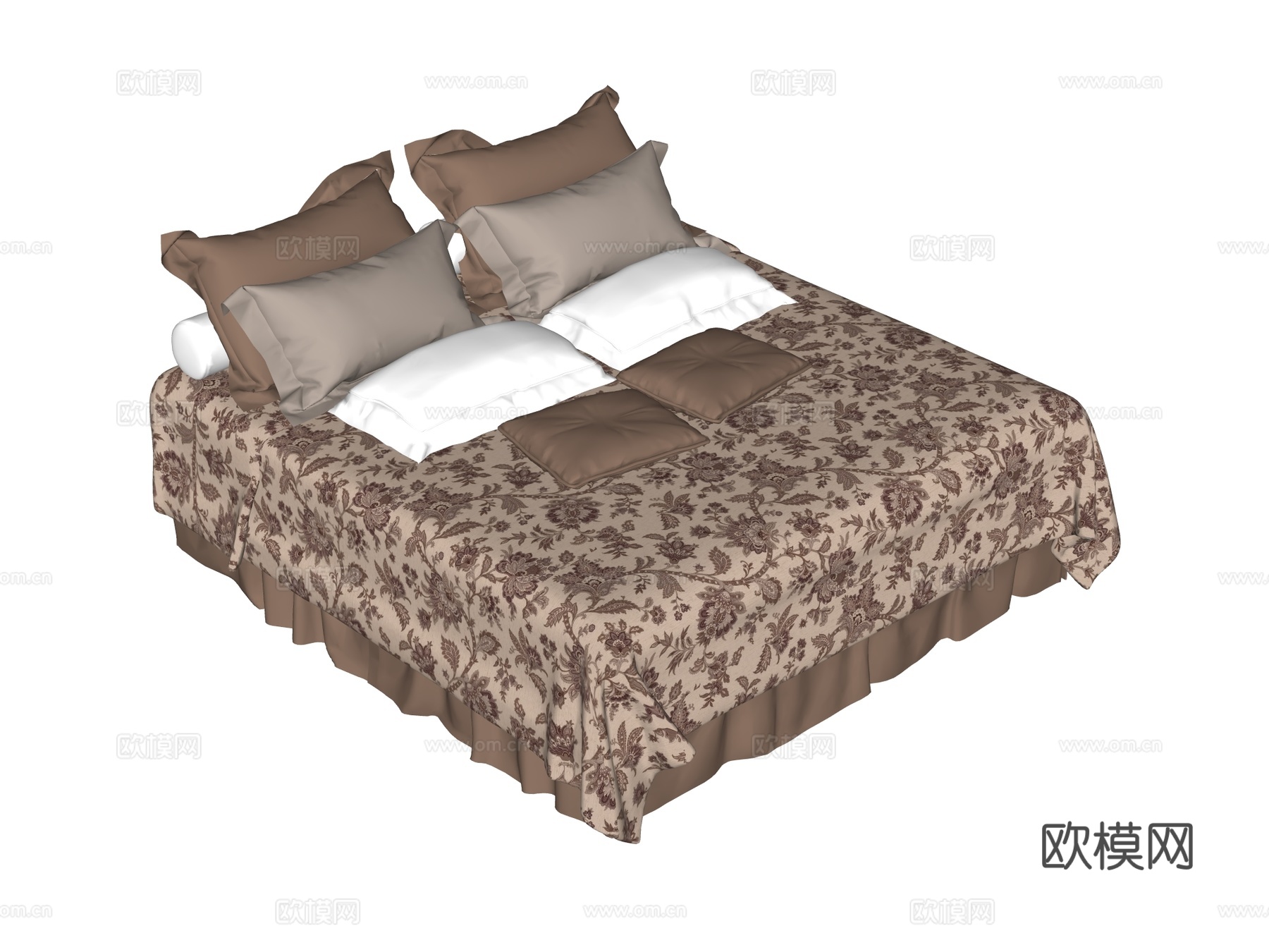 床 双人床su模型