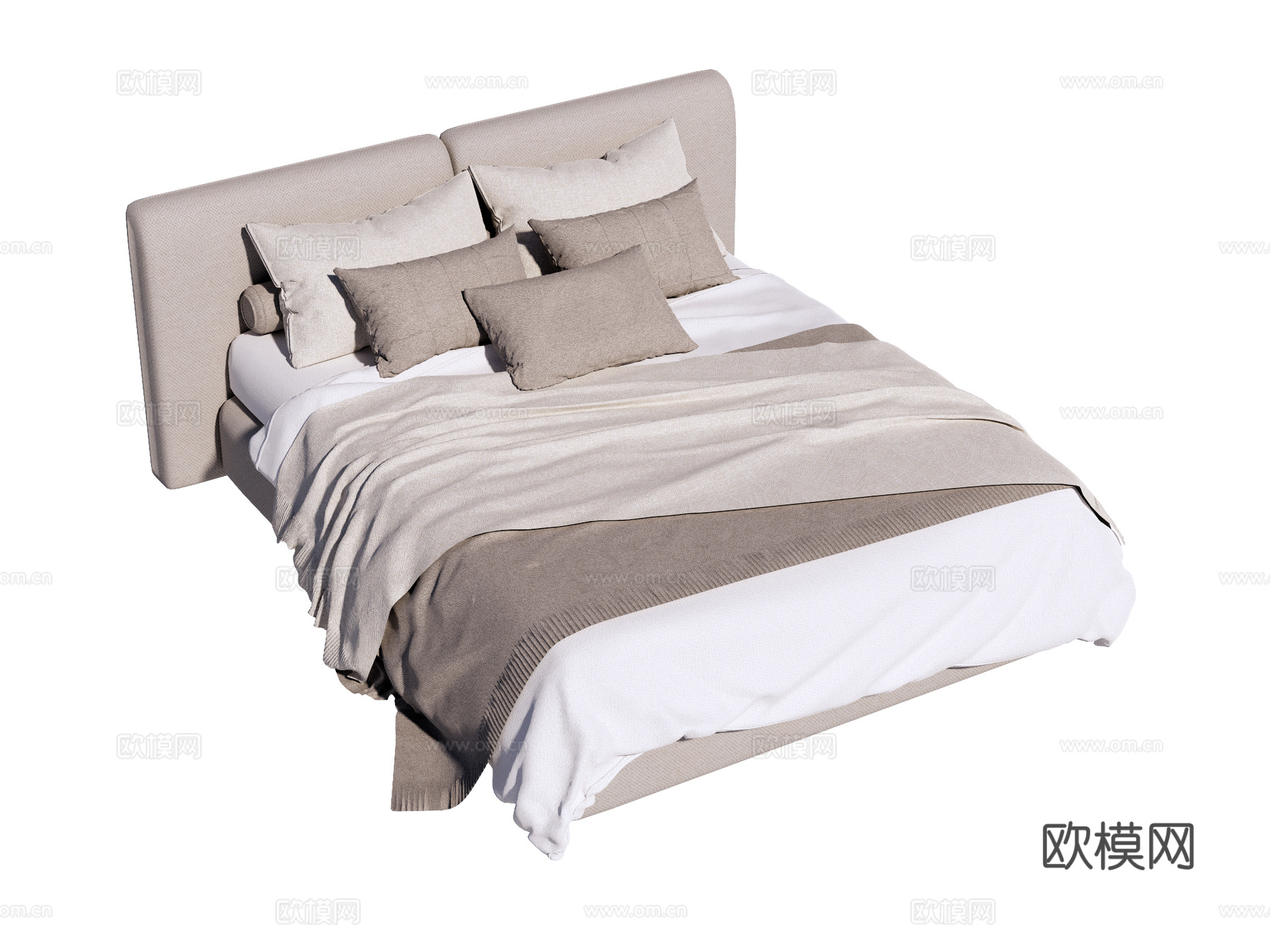 床 双人床 现代床su模型