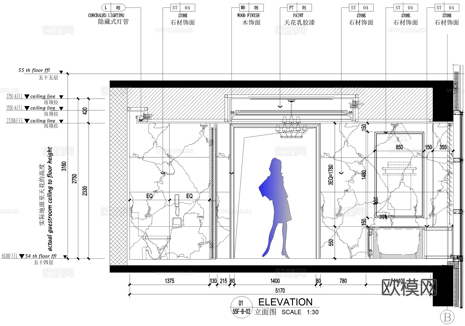 主卧干湿分离卫生间室内家装 CADcad施工图