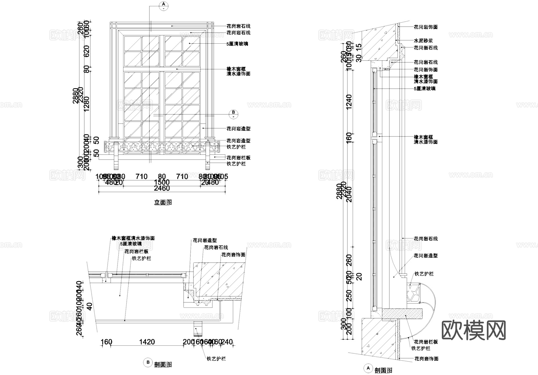 欧式窗户节点大样详图CAD施工图cad施工图