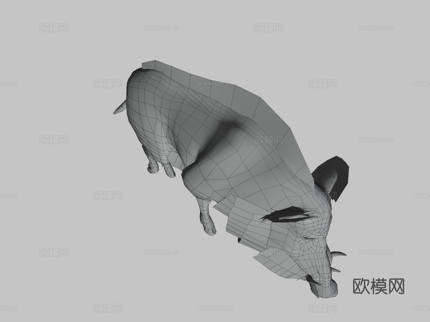 野猪3d模型下载（渲染图3）