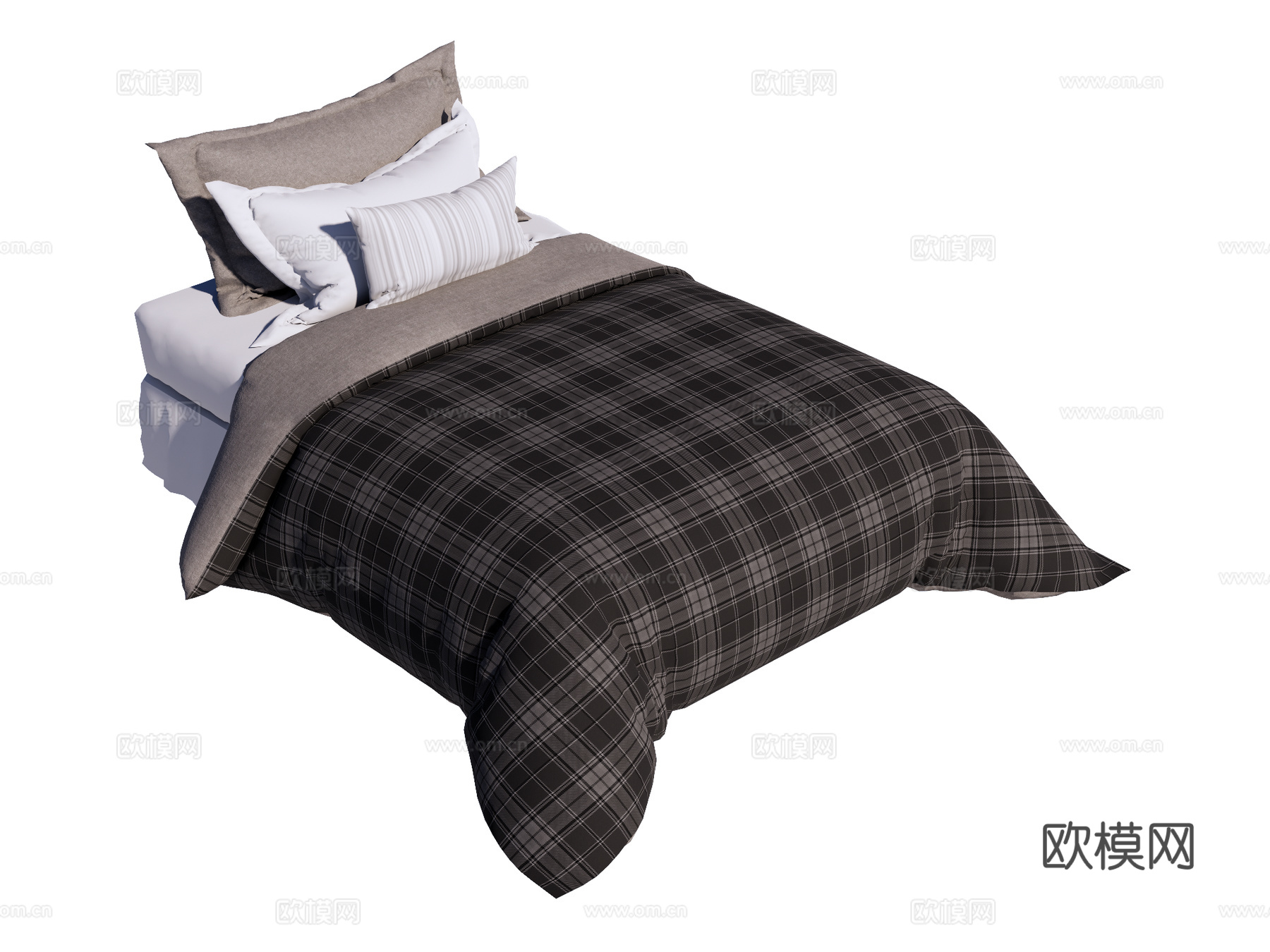 床 单人床su模型