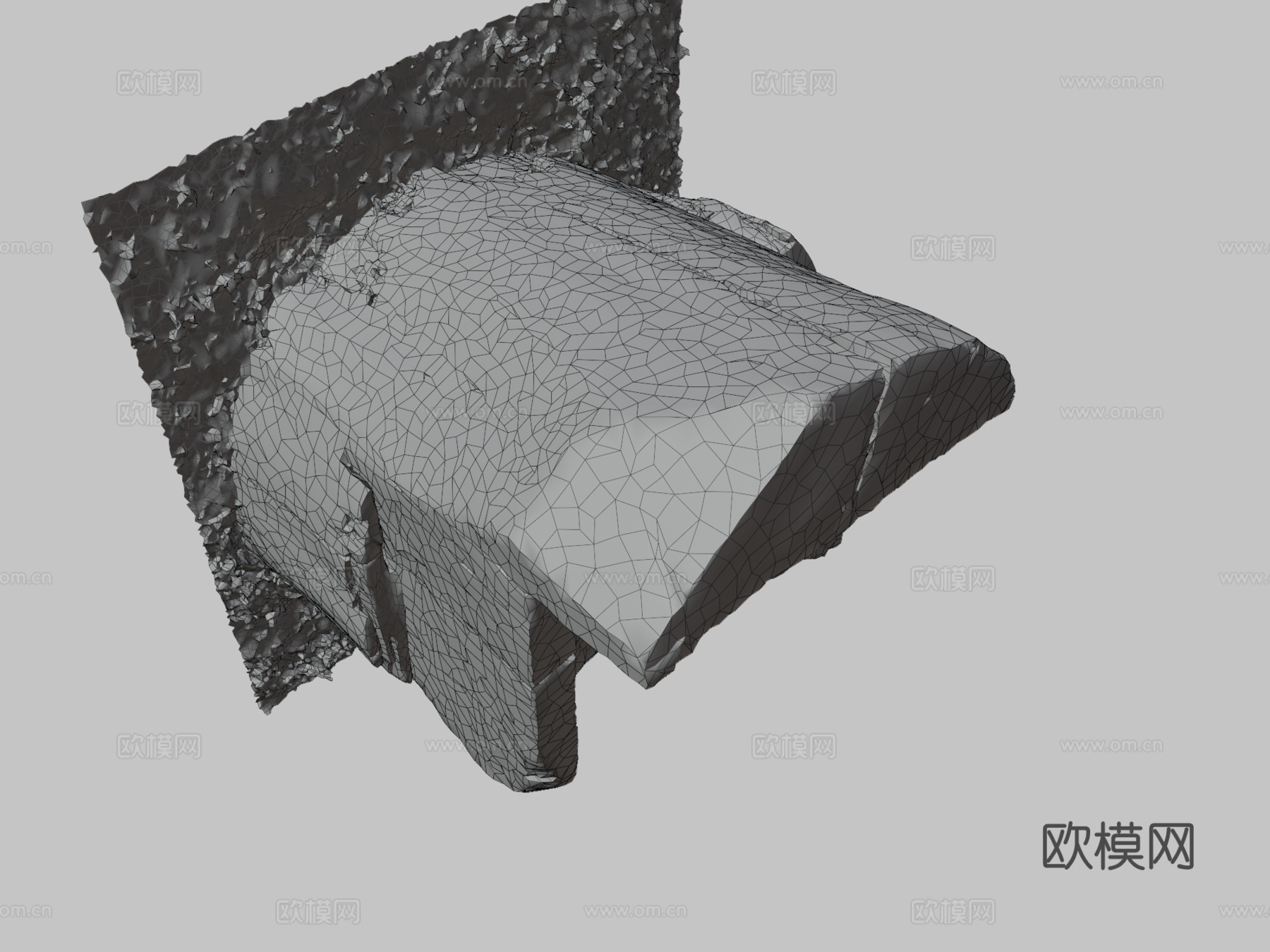 木椅树桩扫描3d模型