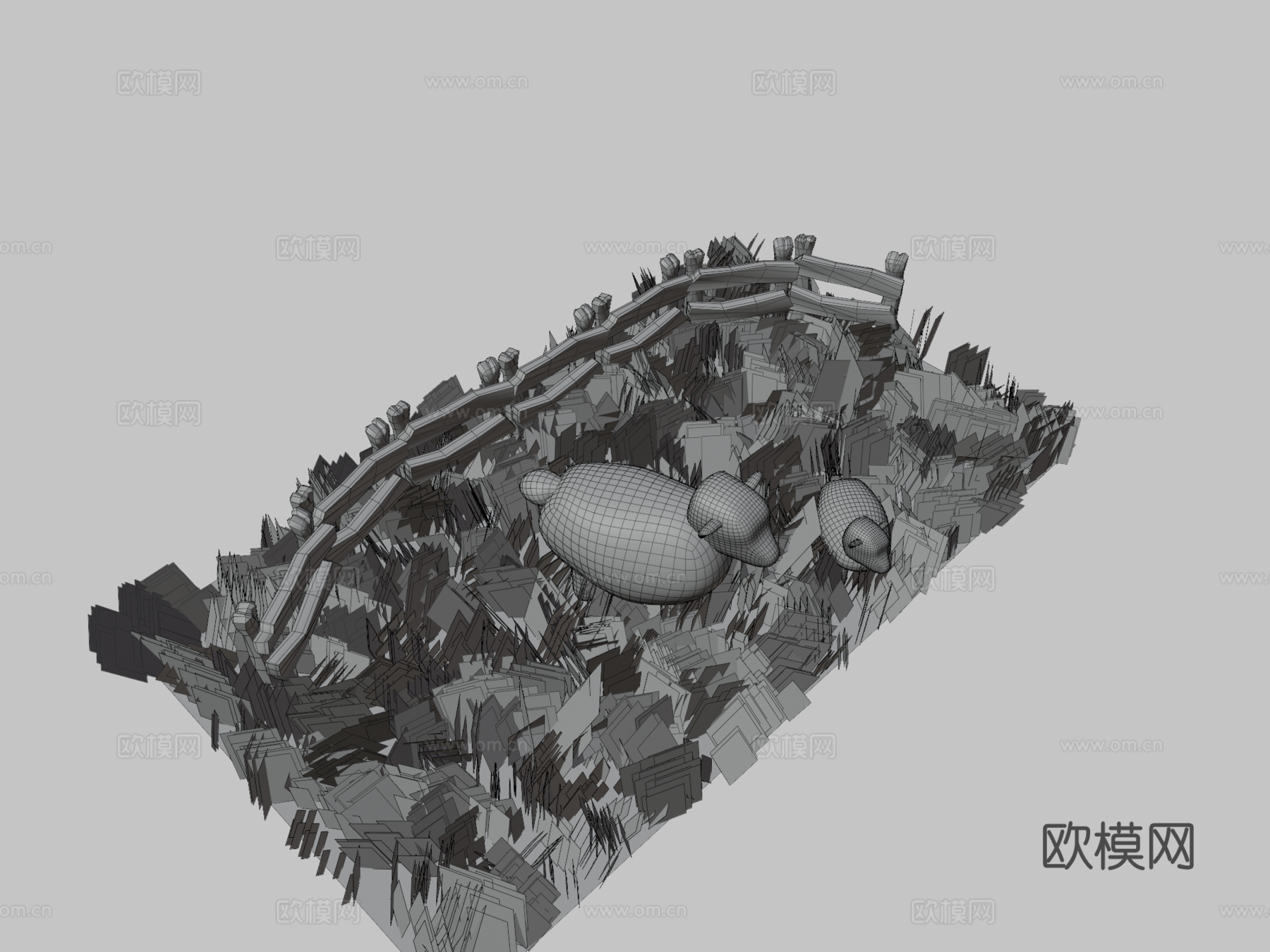 绵羊家族3d模型下载（渲染图3）