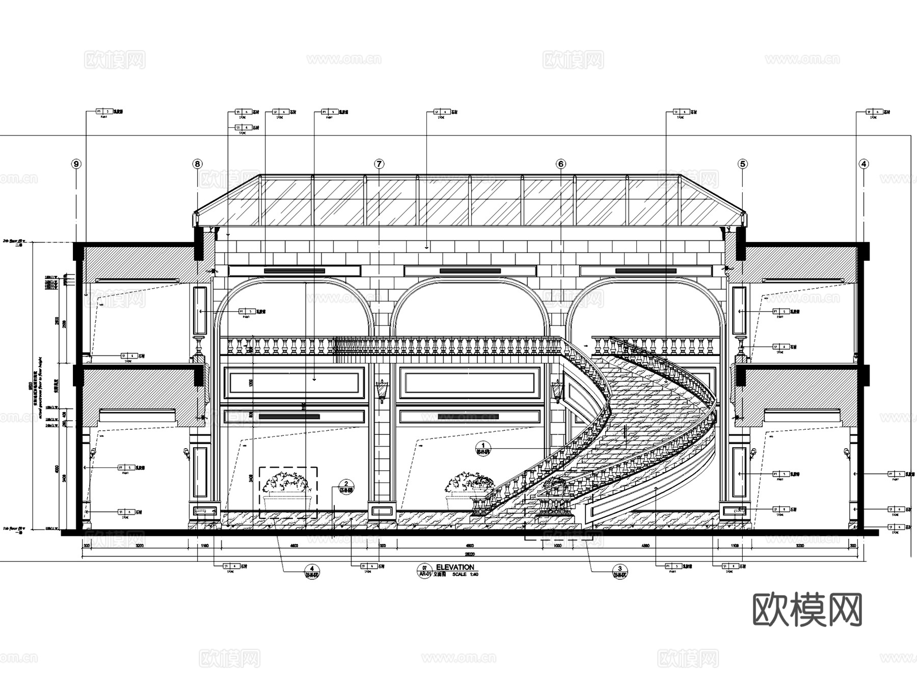 同和文化休闲中心B栋会所室内工装CAD施工图cad施工图
