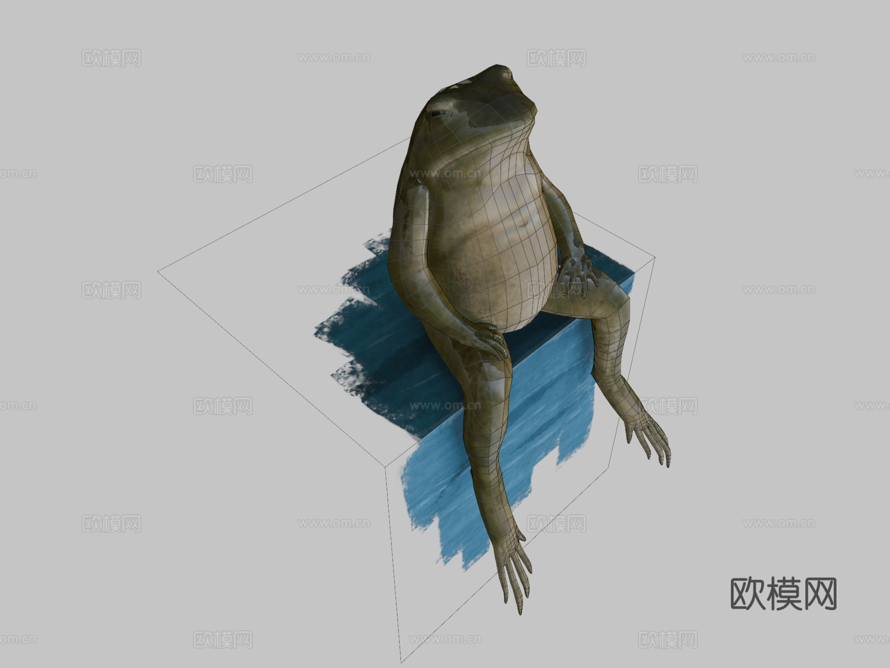 青蛙低多边形3d模型下载（渲染图2）