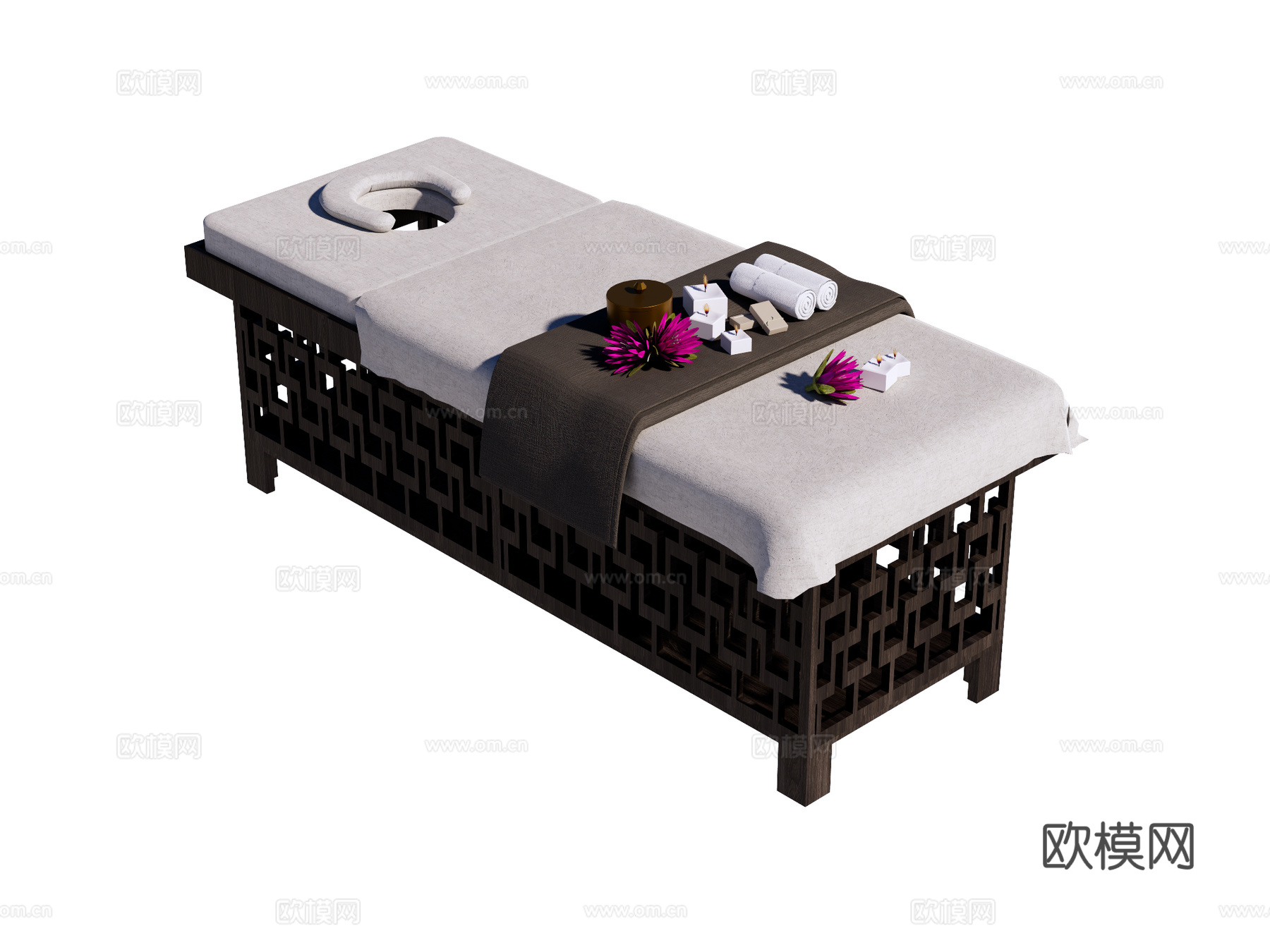 按摩床 spa床 美容床su模型