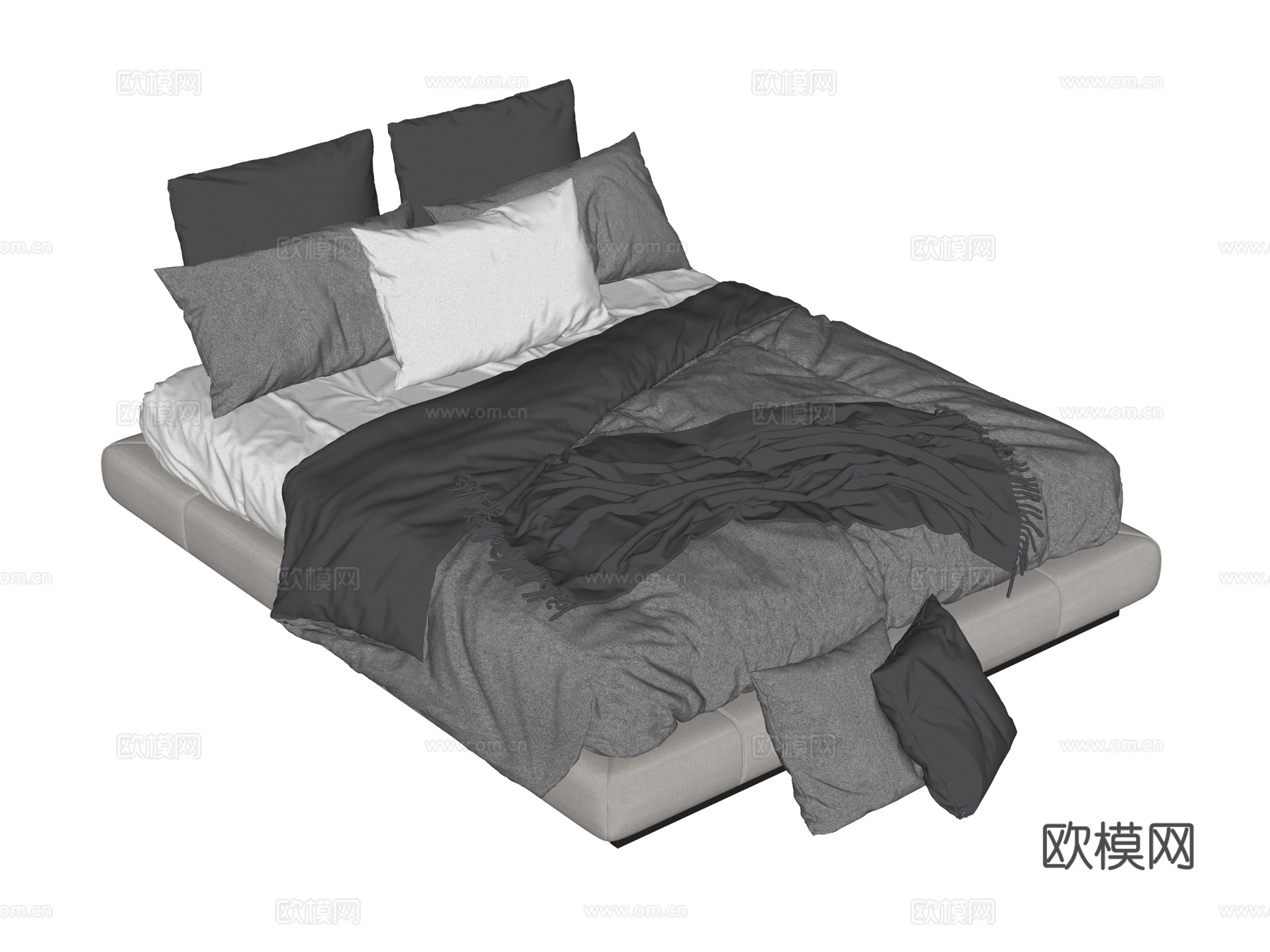 床 双人床su模型