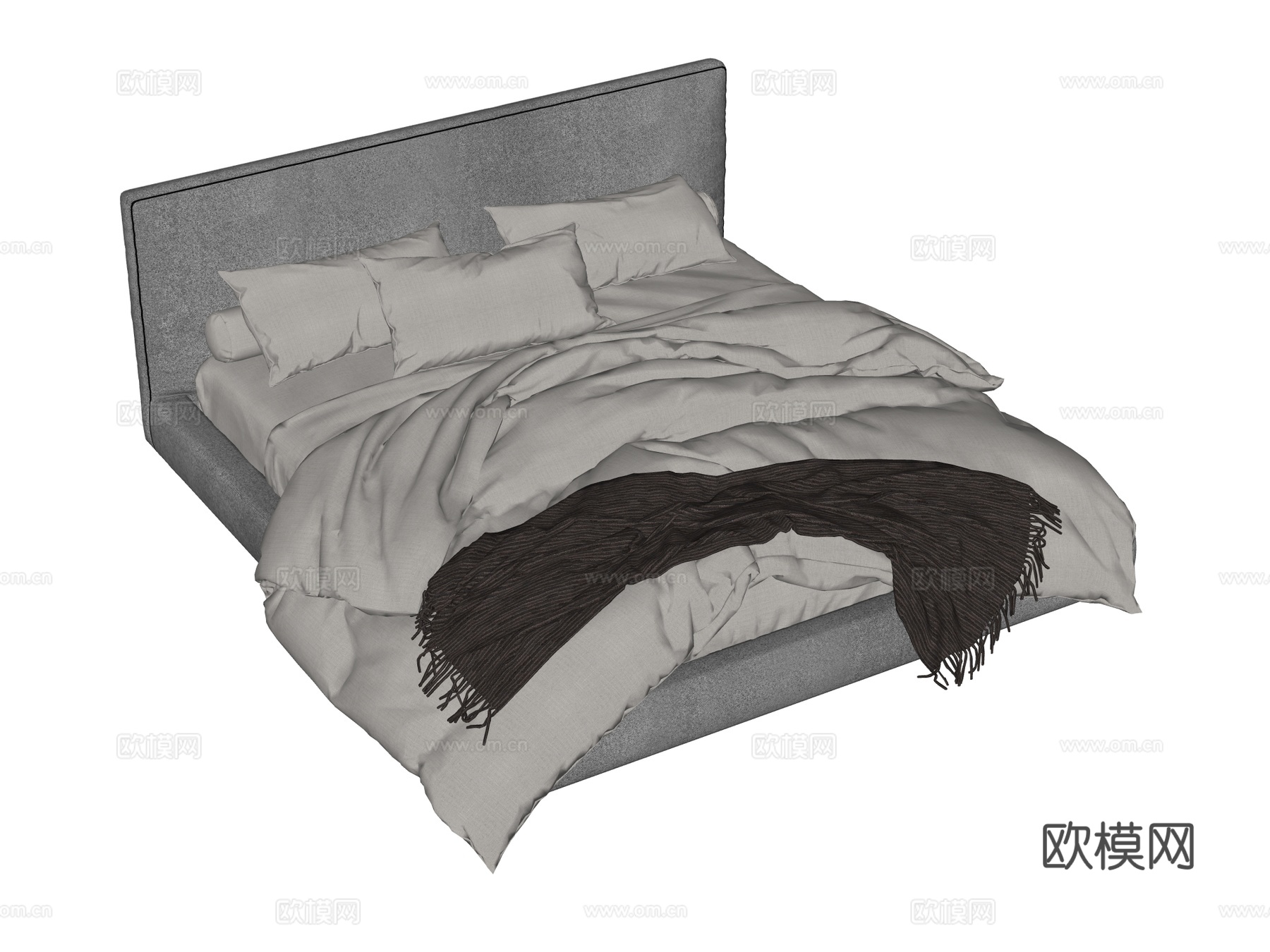 床 双人床 现代床su模型
