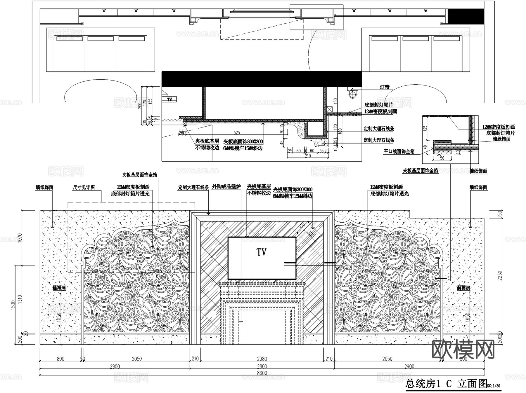 欢乐壹佰卡拉OK厅KTV室内工装CAD施工图cad施工图下载（渲染图7）