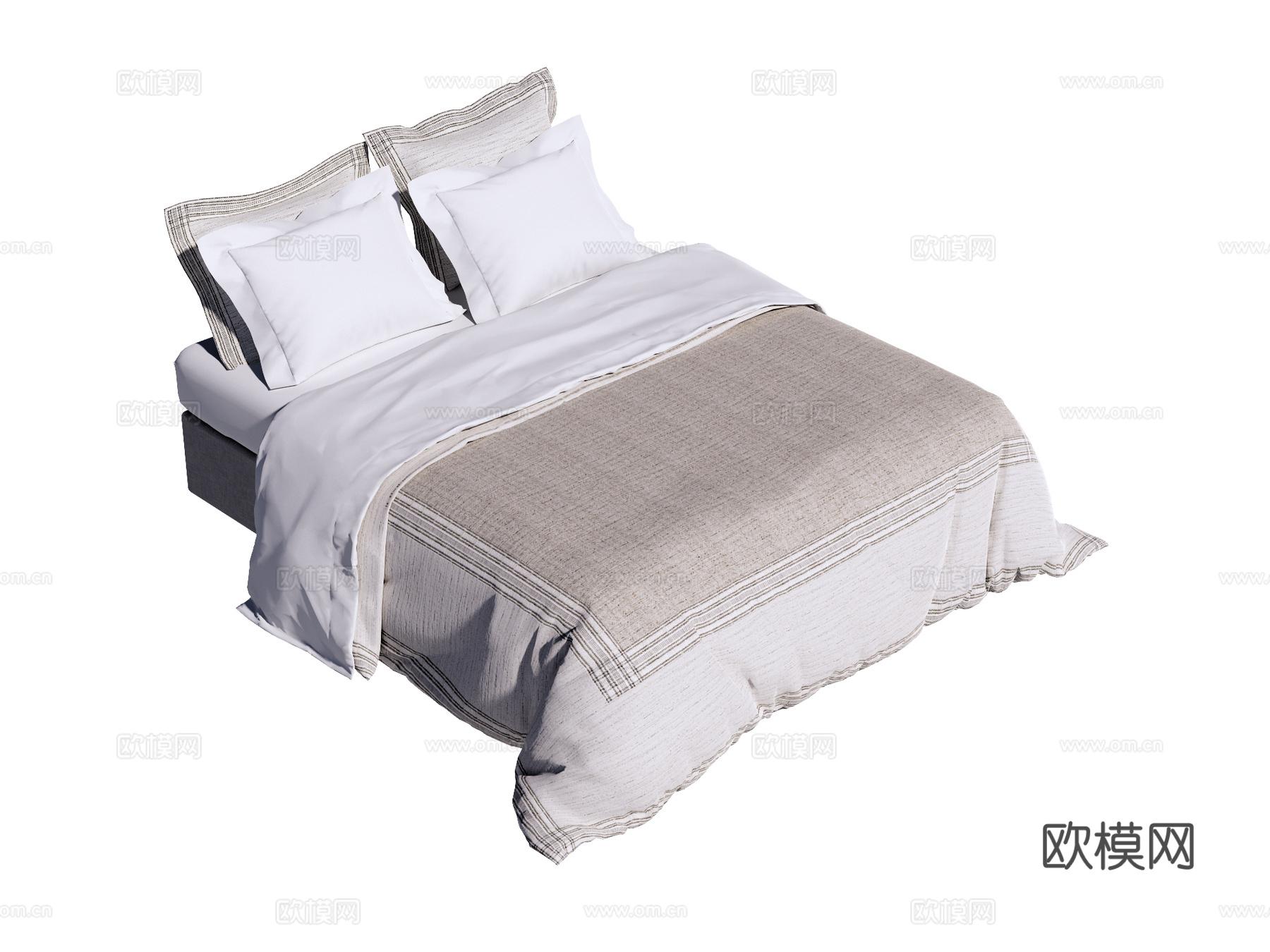 床 双人床su模型