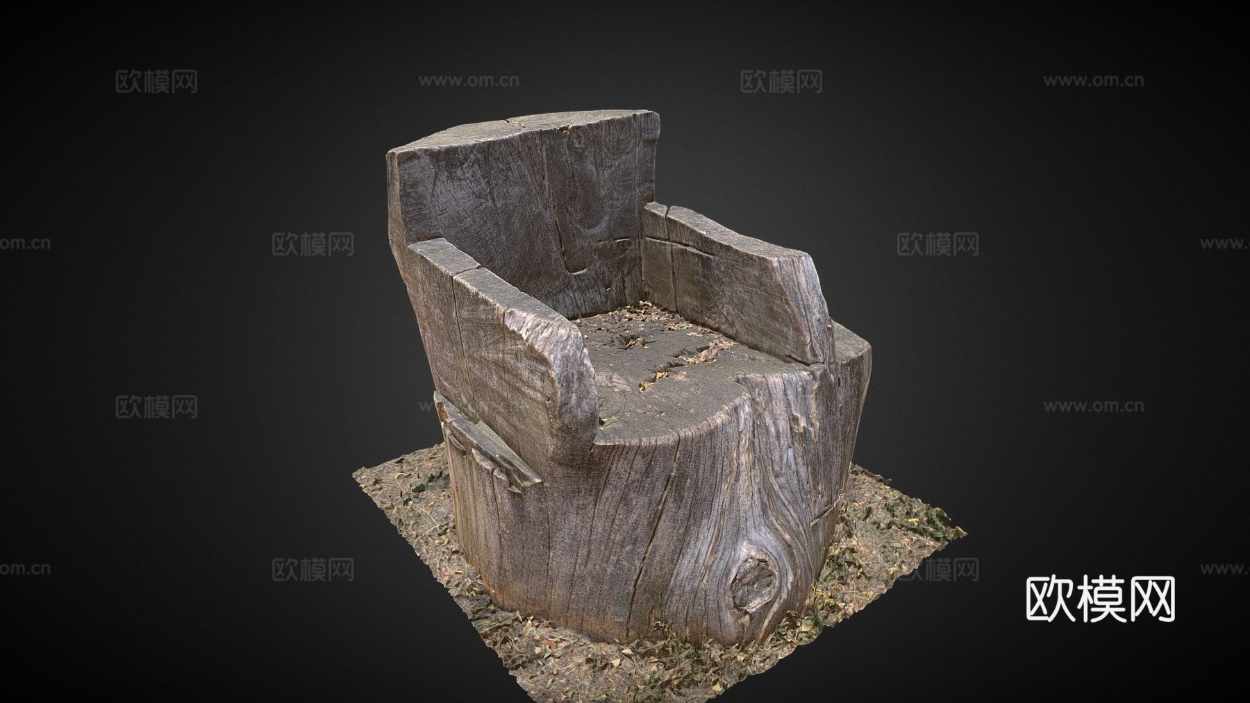 木椅树桩扫描3d模型