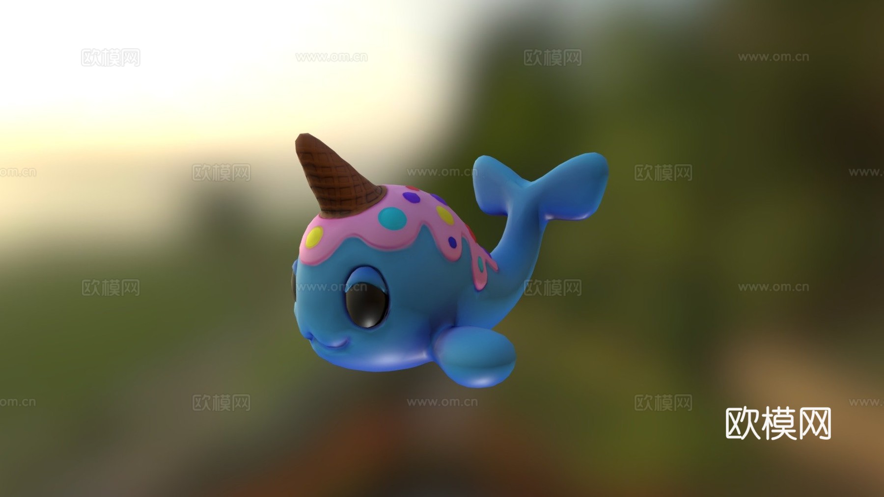 甜心鲸3d模型下载（渲染图1）