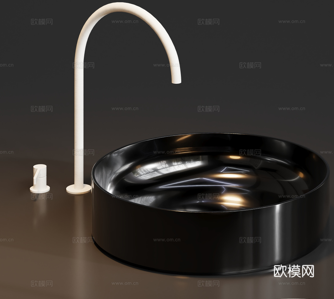 洗手盆龙头台盆su模型