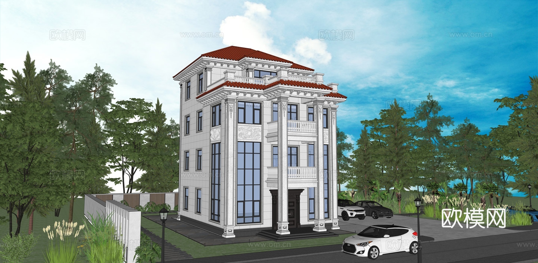 欧式别墅模型su模型