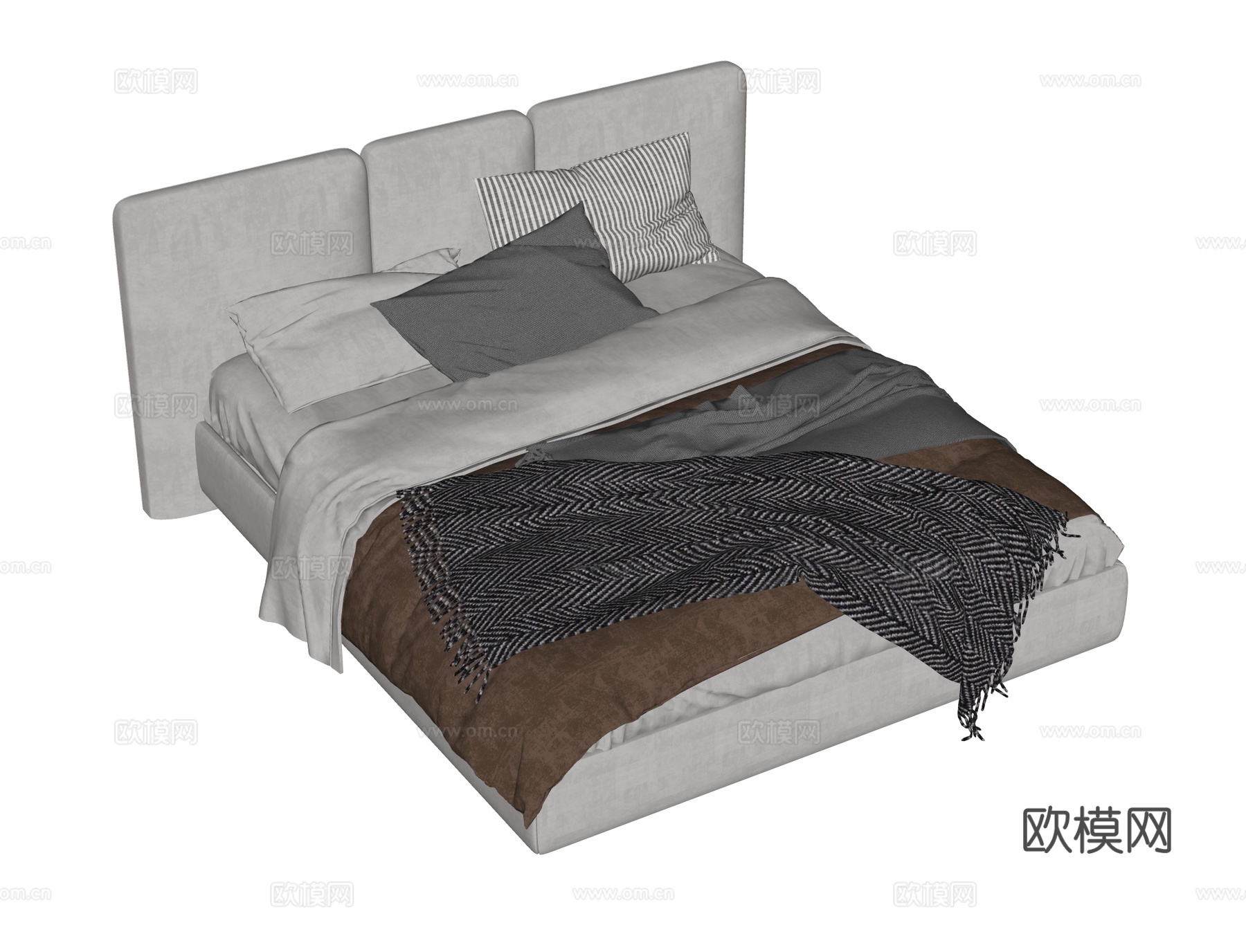 床 双人床 现代床su模型