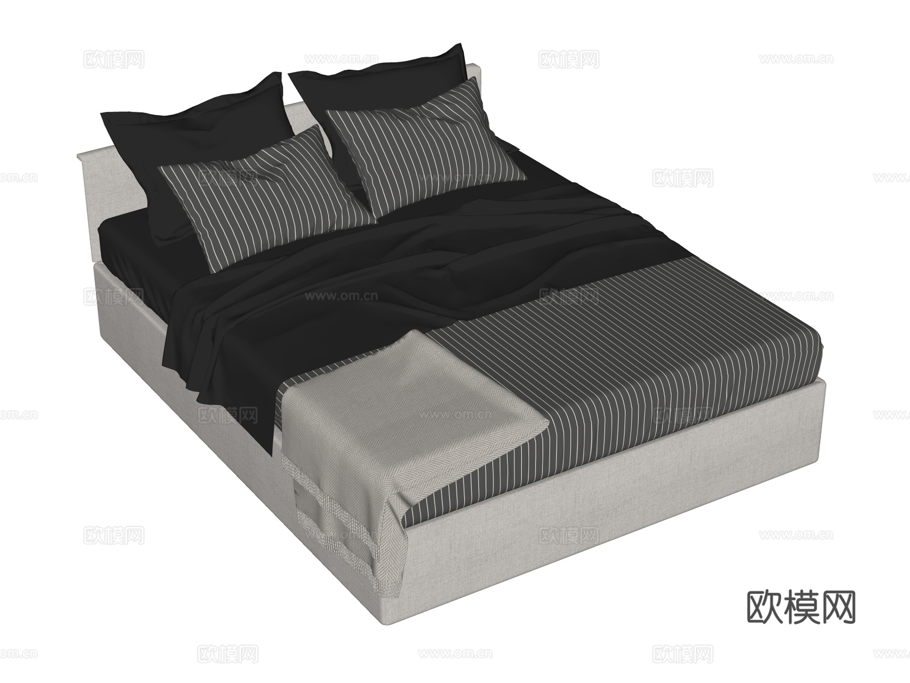 床 双人床 现代床su模型