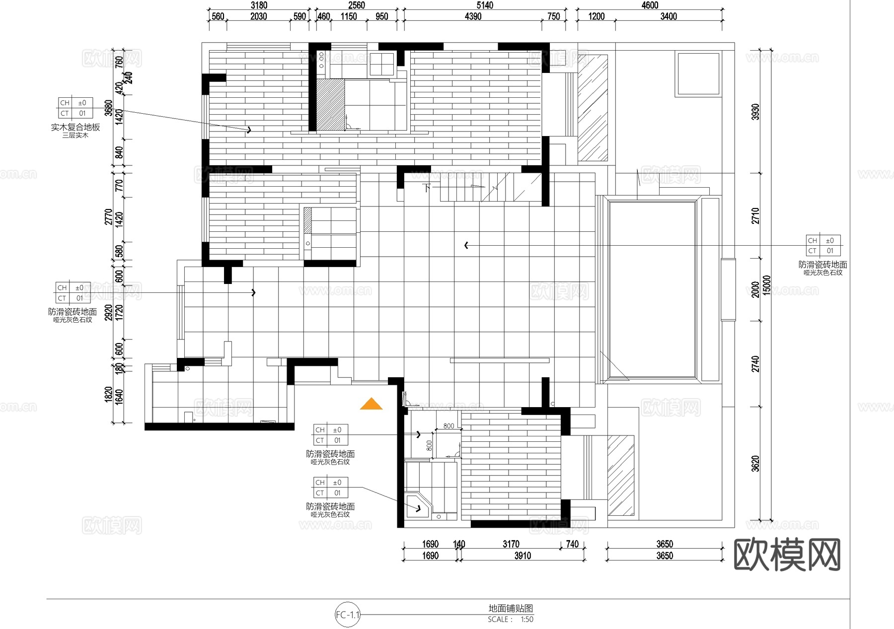别墅平面系统图 户型图 吊顶图 水电图 CAD施工图cad施工图