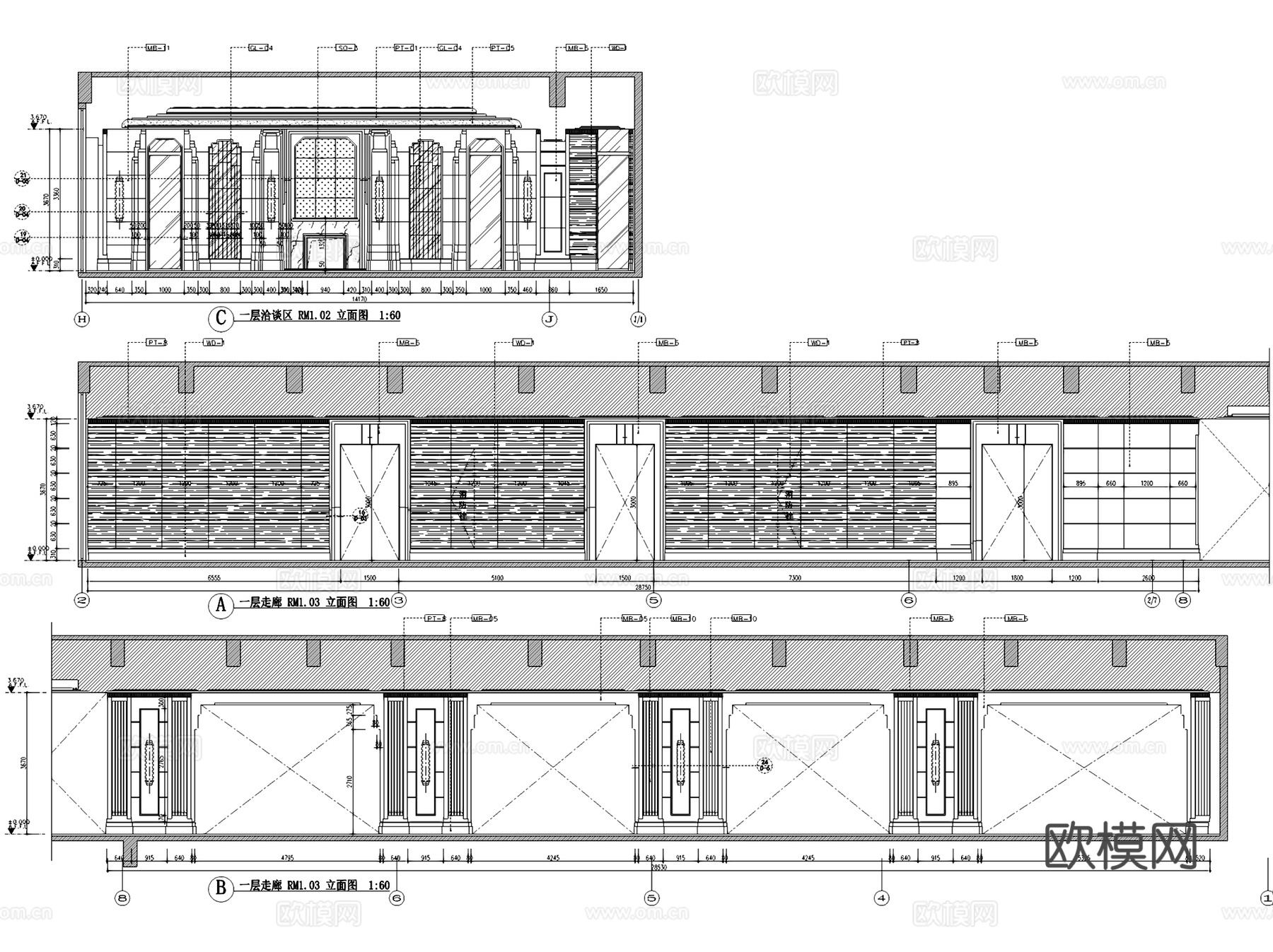 金地常州天际会所一层室内工装CAD施工图cad施工图