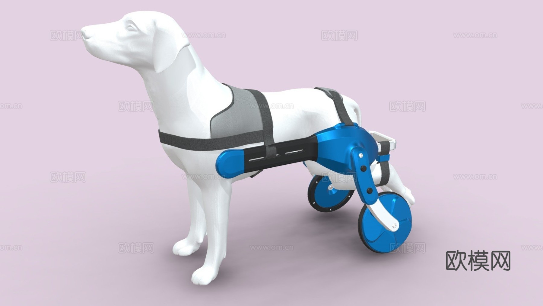 狗狗轮椅3d模型下载（渲染图1）