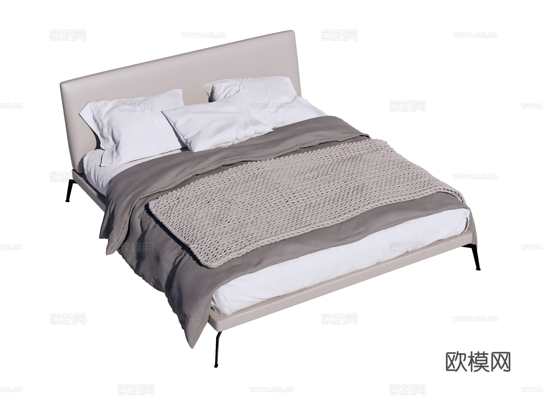 床 双人床 现代床su模型