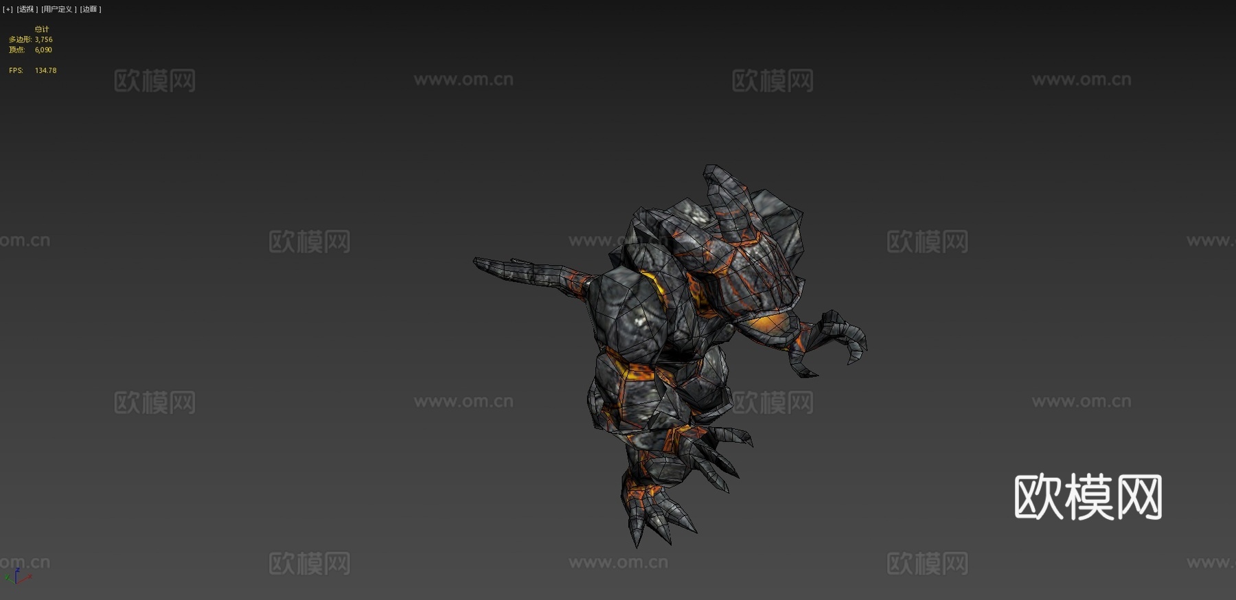 黑曜石兽3d模型下载（渲染图4）