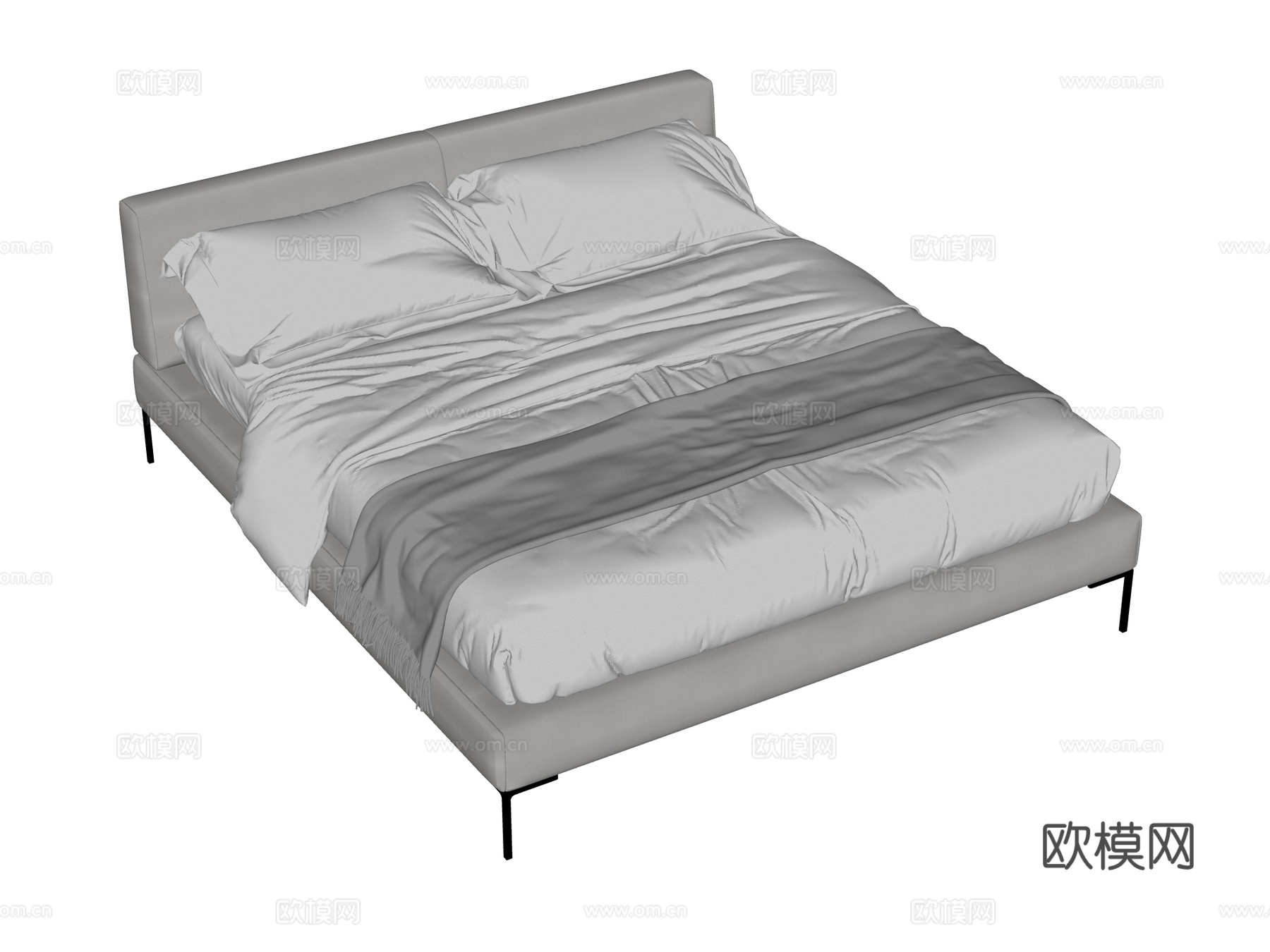 床 双人床 现代床su模型