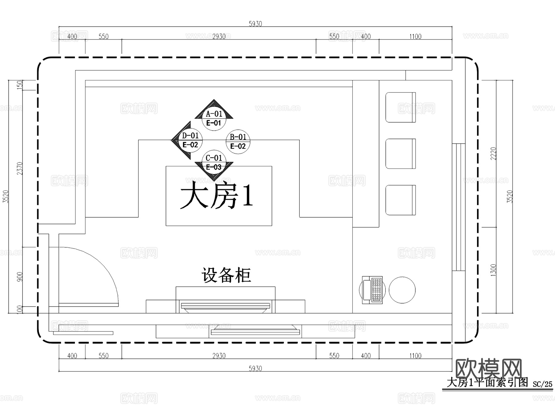 龙岗音派KTV音乐会所室内工装CAD施工图cad施工图