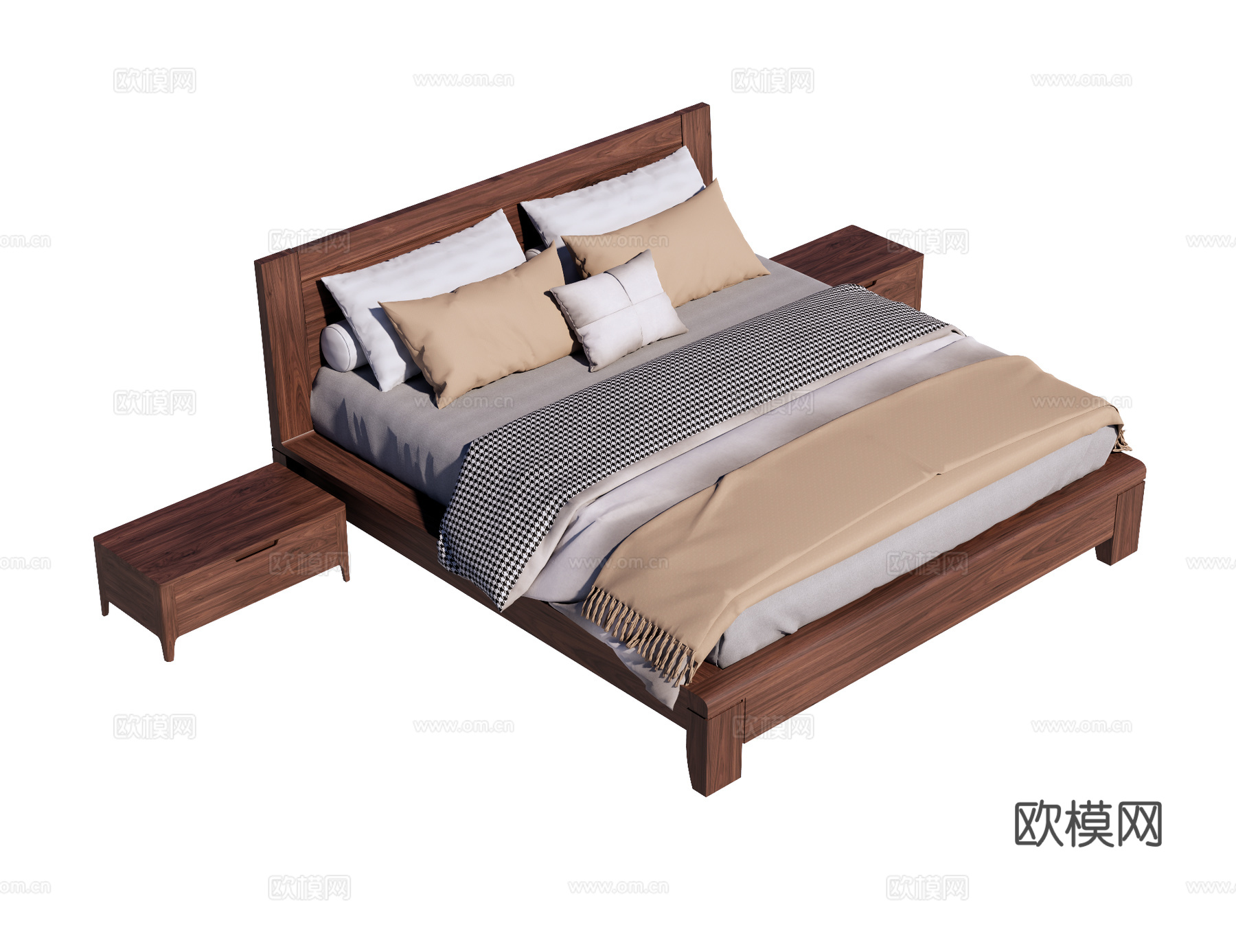床 双人床 现代床su模型