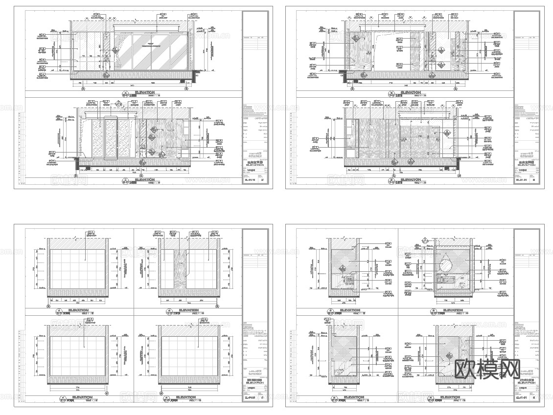 高档餐厅会所   最新全套施工图合集cad施工图