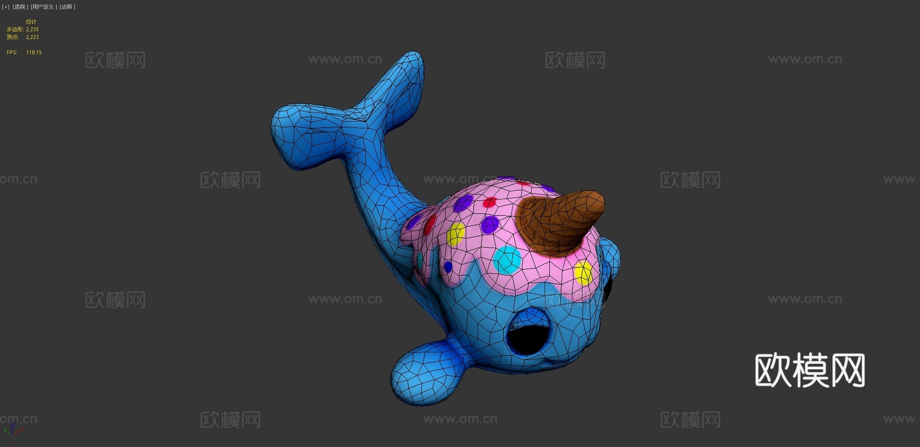 甜心鲸3d模型下载（渲染图4）