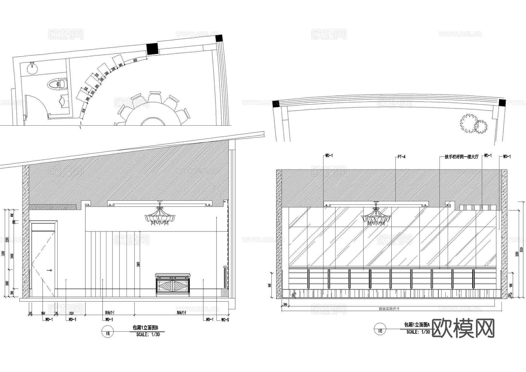 私人会所平面图 棋牌室 KTV包厢 台球室乒乓球室 CADcad施工图