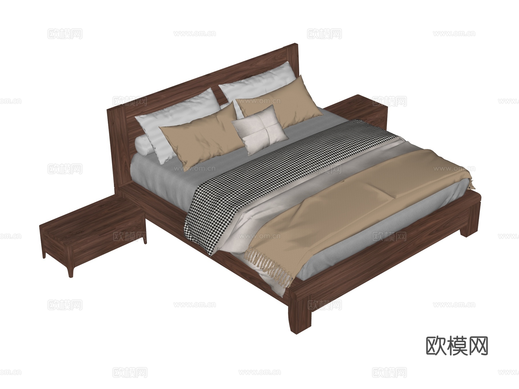床 双人床 现代床su模型