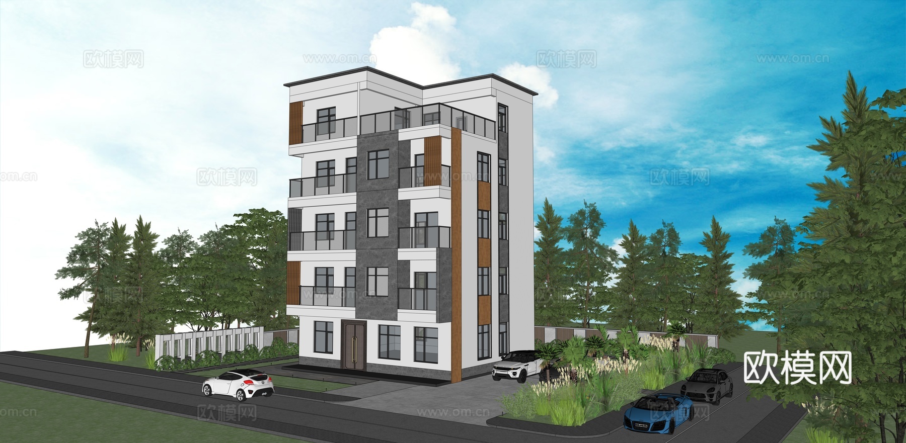 现代别墅模型su模型