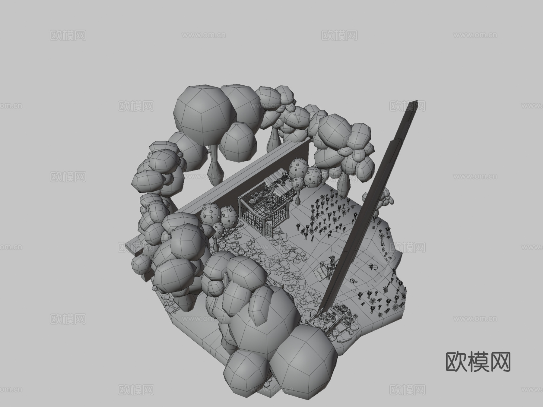 低多边形农场3d模型