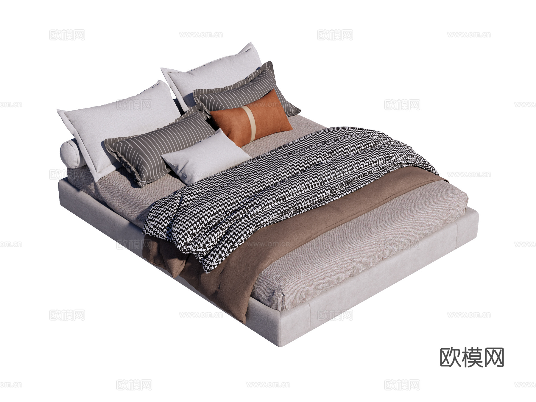 床 双人床su模型