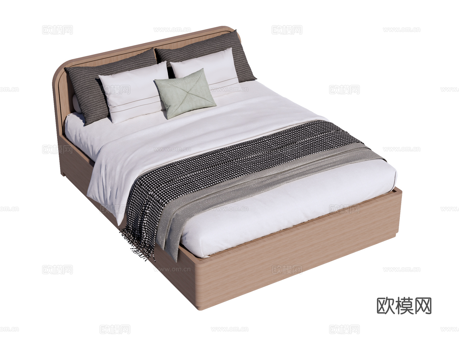 床 双人床 现代床su模型