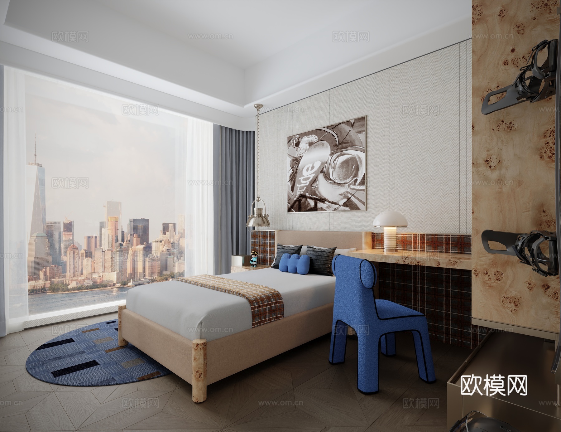 儿童卧室样板su模型