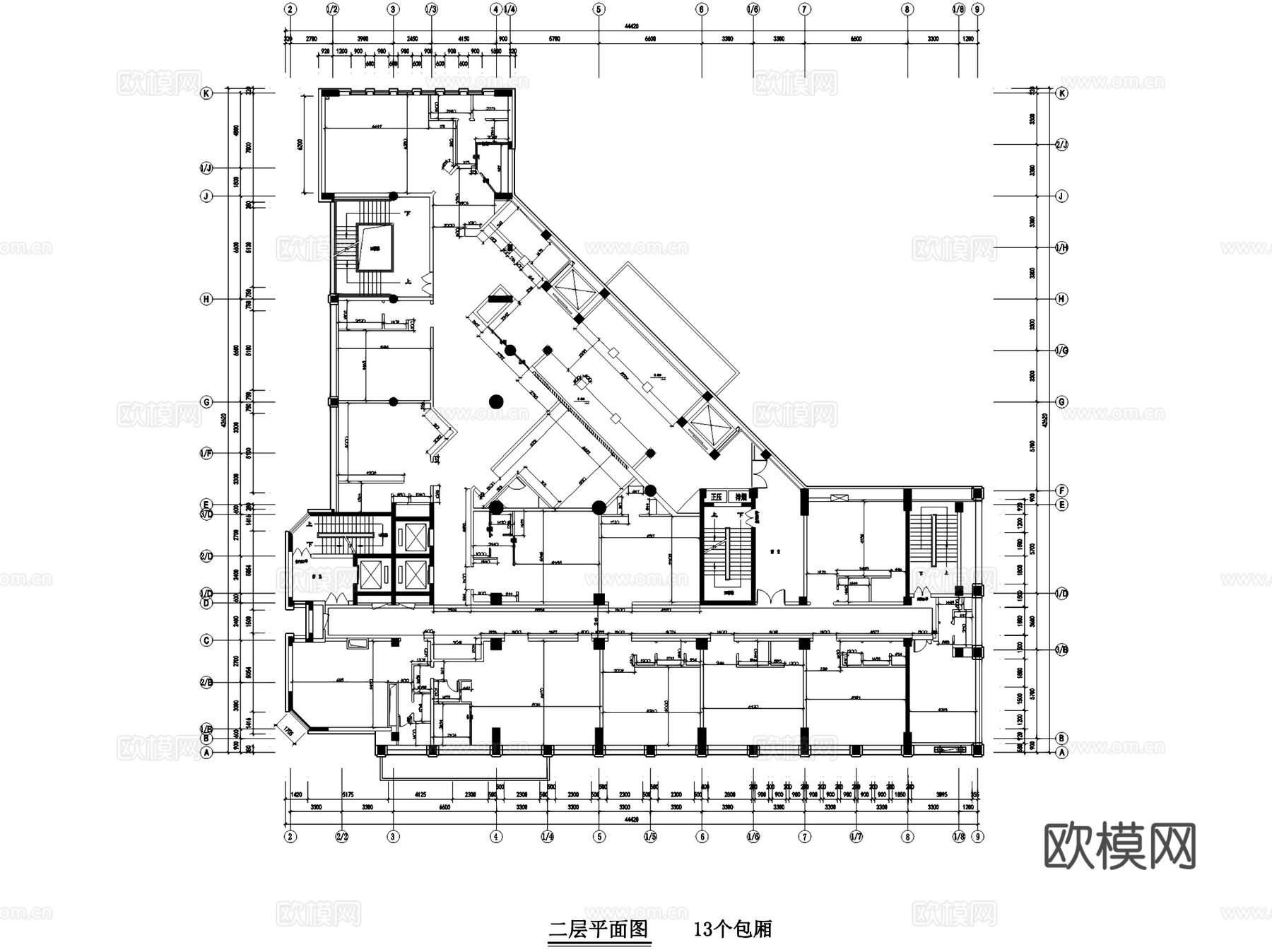 湖州俱乐部会所室内工装平面CAD施工图cad施工图