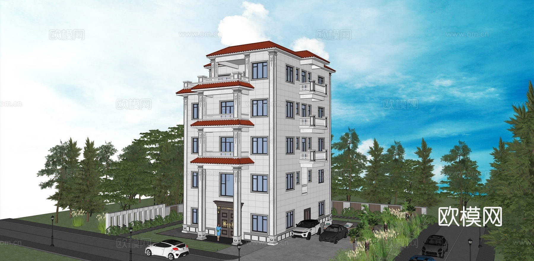 欧式别墅模型su模型