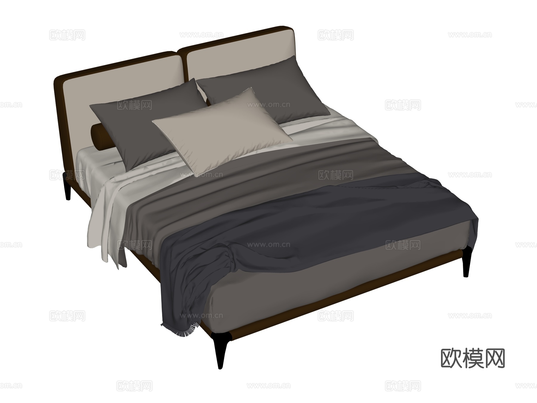 床 双人床 现代床su模型
