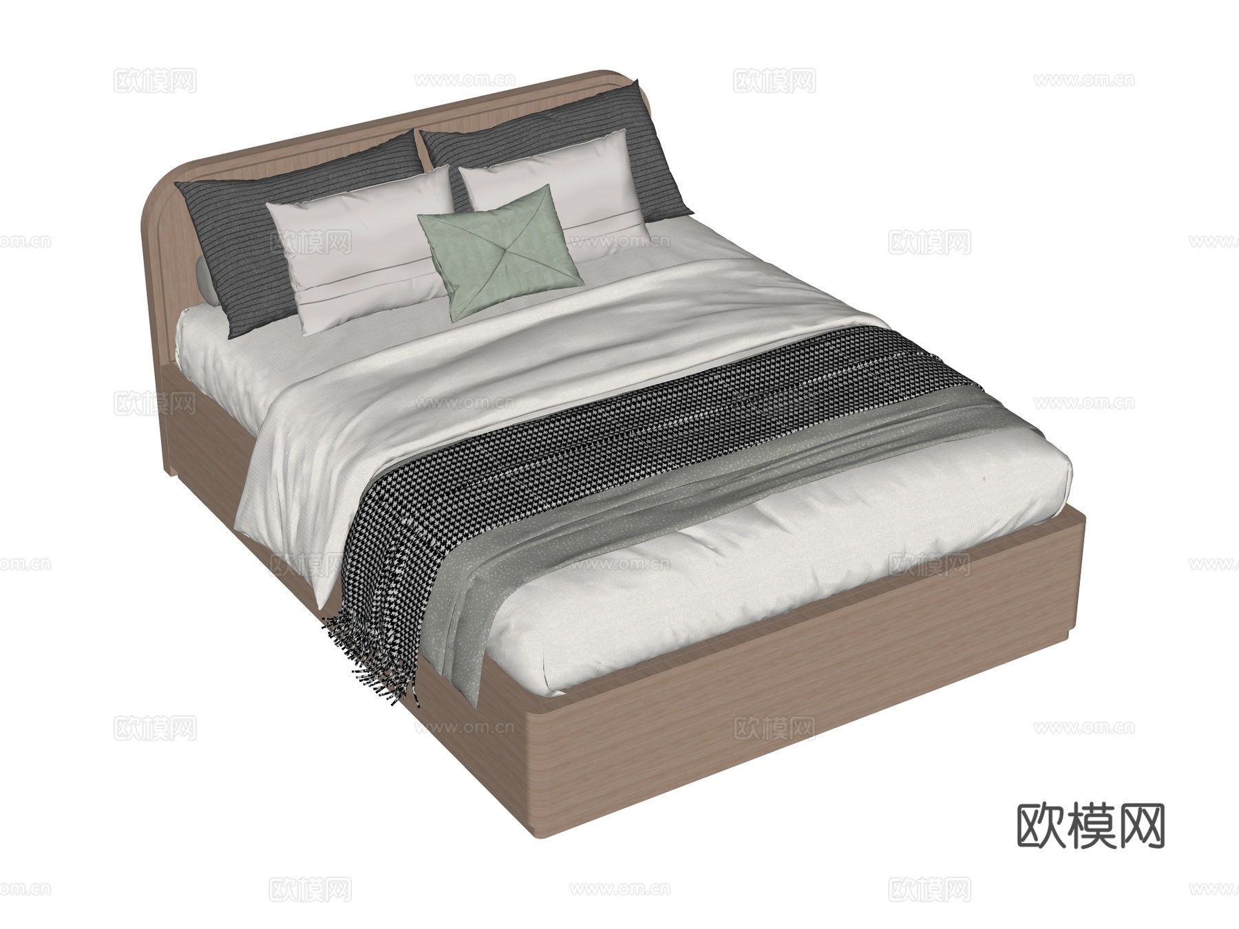 床 双人床 现代床su模型