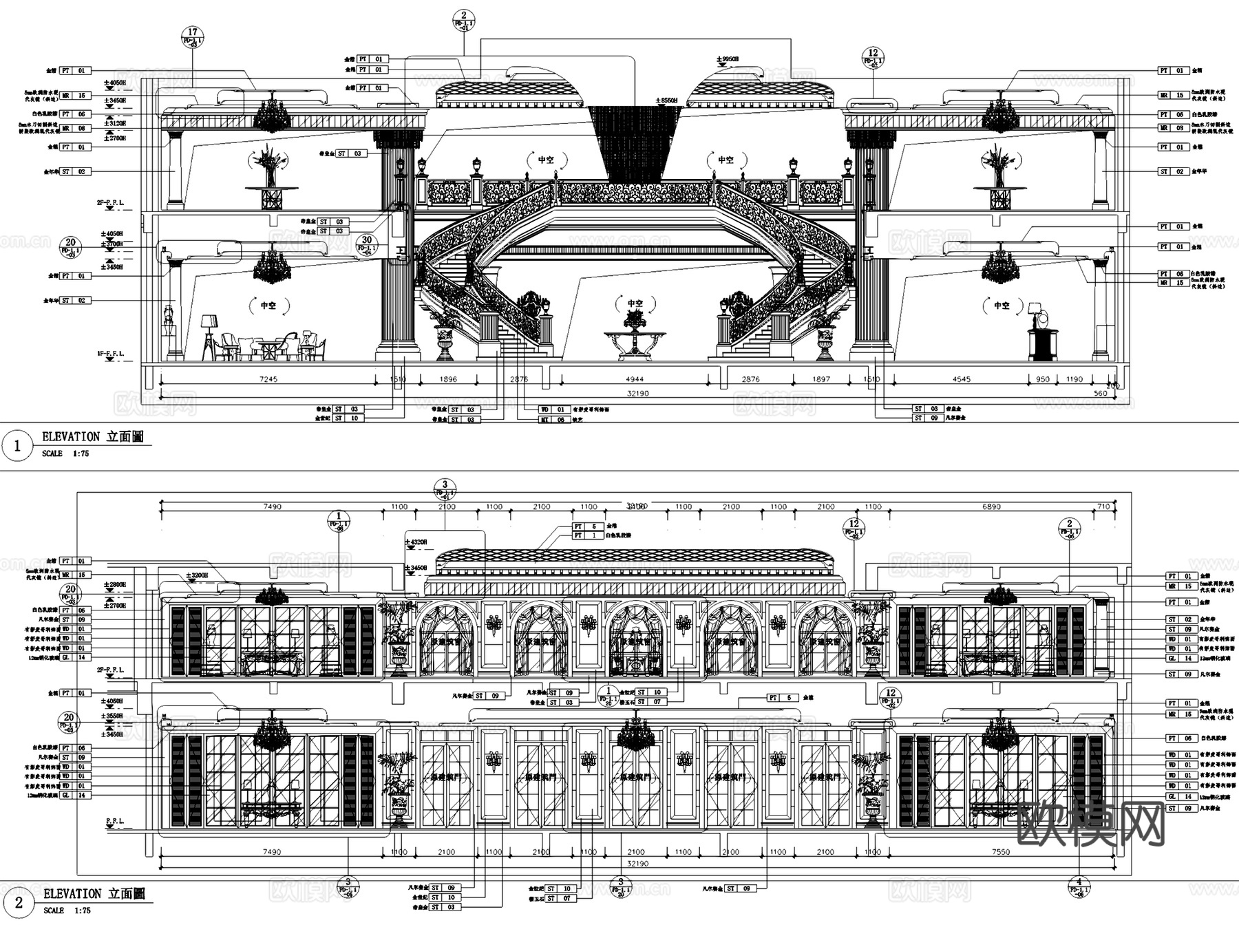 湘湖壹号会所室内工装CAD施工图cad施工图